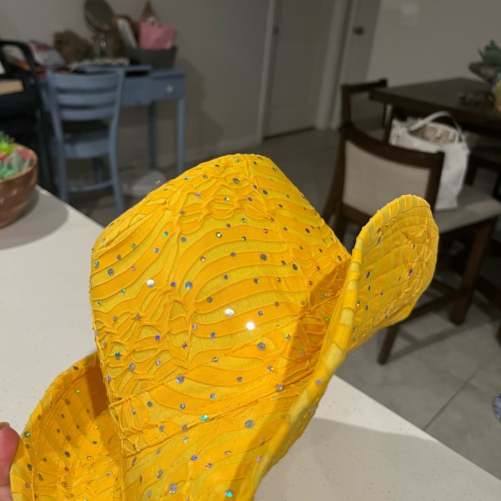 Yellow Sequin Cowboy Hat